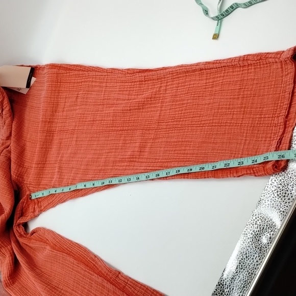 Wonderly Orange Gauze Raw Hem Drawstring Pant Size Medium - Picture 9 of 13